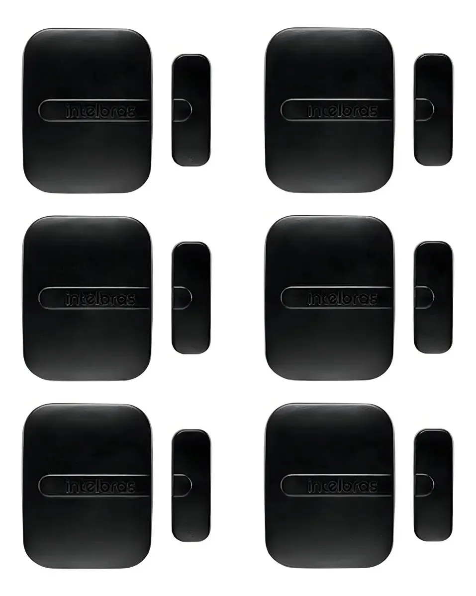 6x Sensores Magnéticos Intelbras Black Mag Xas Smart