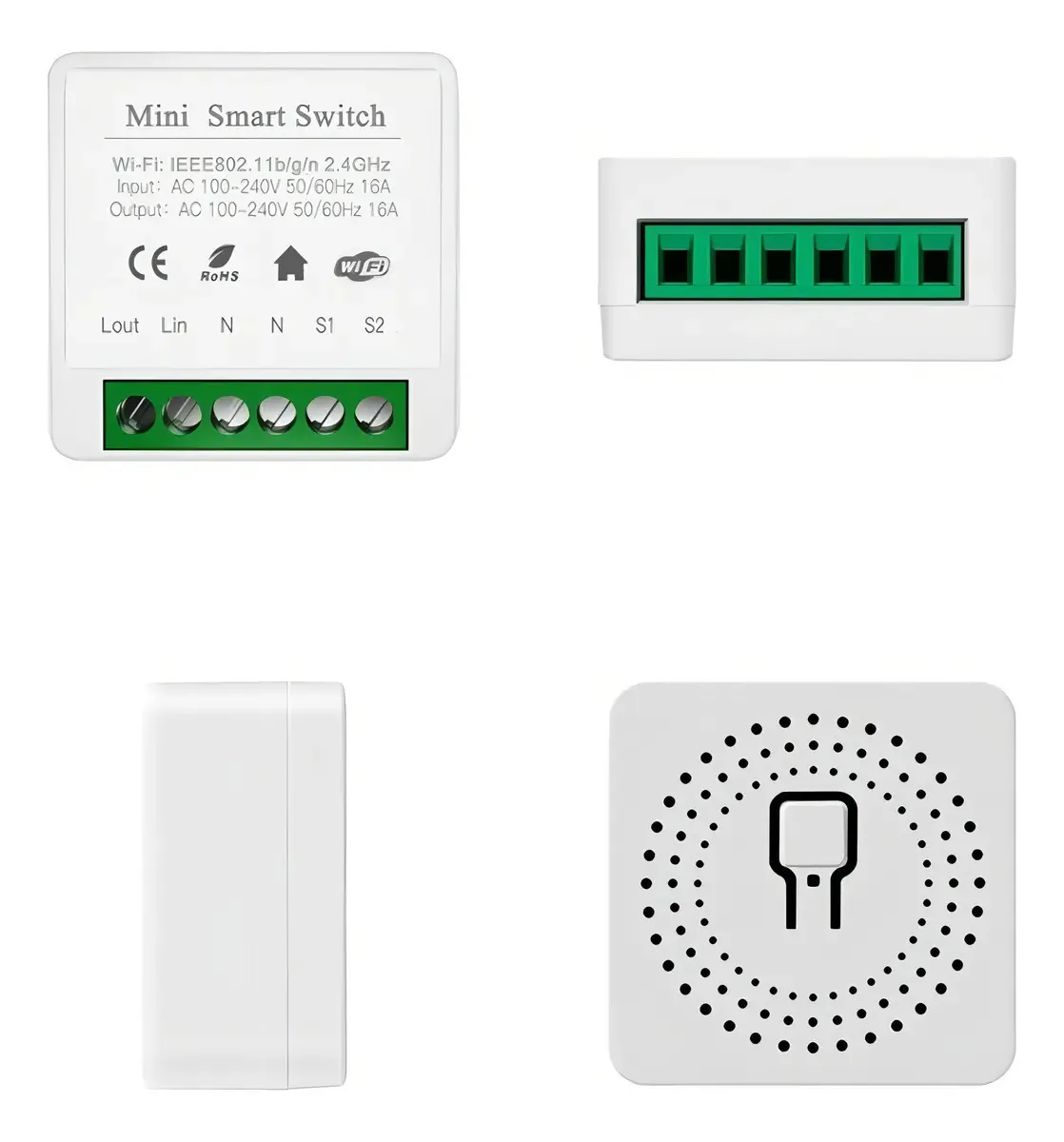 Mini Interruptor Wifi Inteligente Automação Casa - Tuya16a Branco
