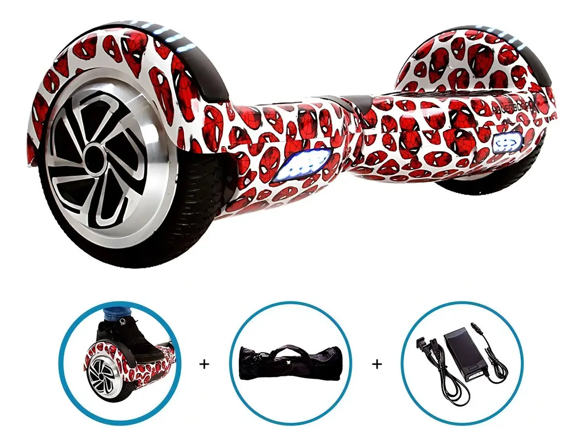 Hoverboard 6,5 Máscara Homem Aranha Hoverboardx Bluetooth Cor Personagens
