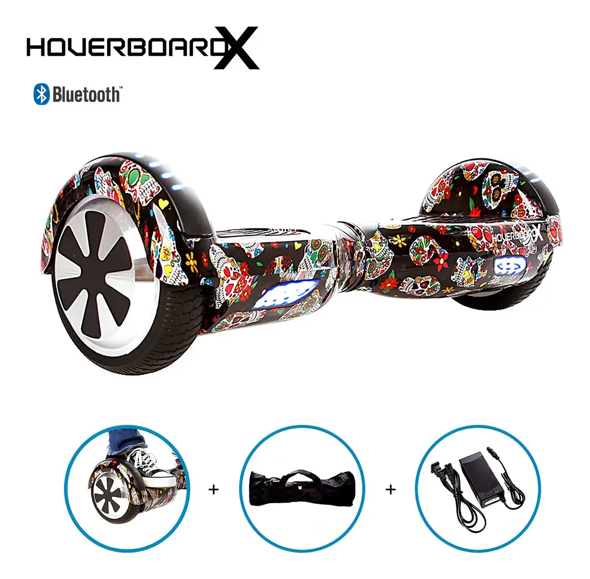 Hoverboard 6,5 Caveira Mexicana Preta Hoverboardx Bluetooth