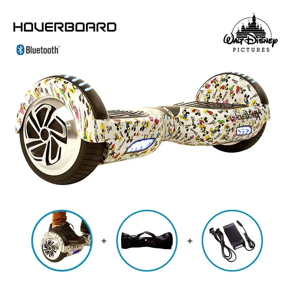 Hoverboard 6,5 Mickey Mouse Branco Hoverboard Bluetooth