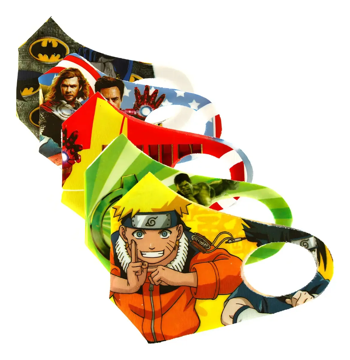 Máscaras Para Menino Lavável Neoprene Personagens 5un