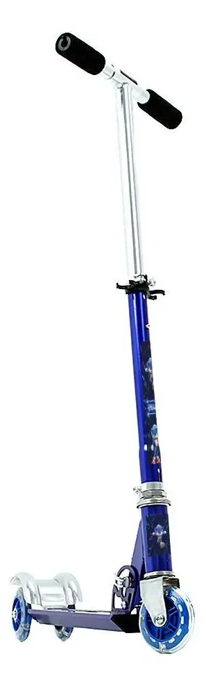Patinete Infantil 3 Rodas Azul Dm Radical Sonic Sega Alumínio