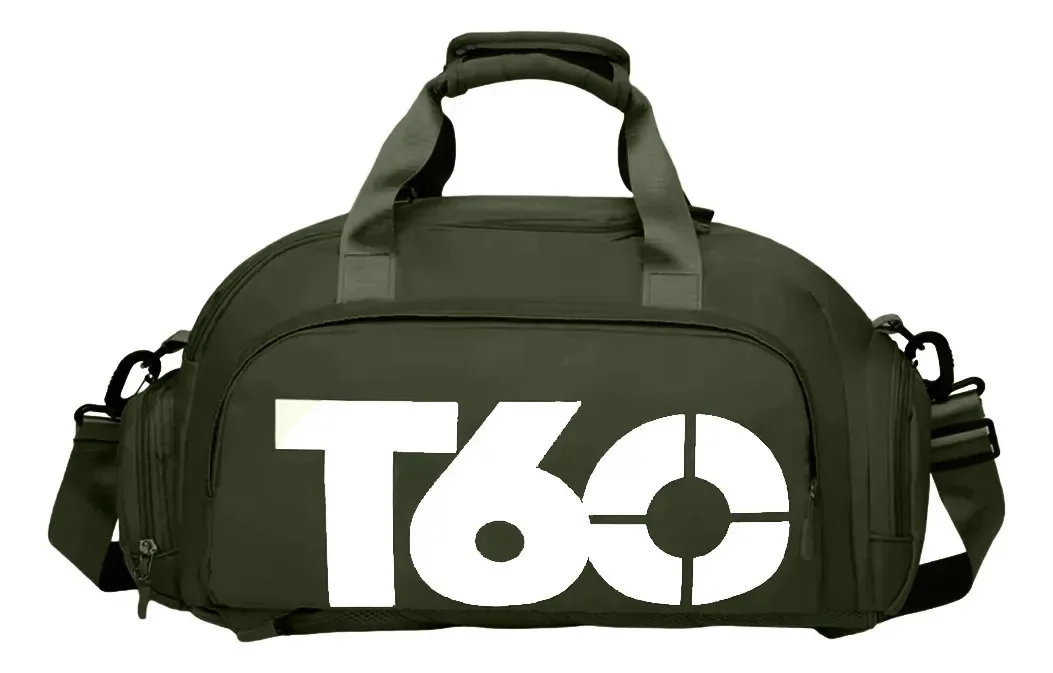 Mochila Mala T60 Academia Ou Viagem Impermeável Bagagem Verde-musgo Liso