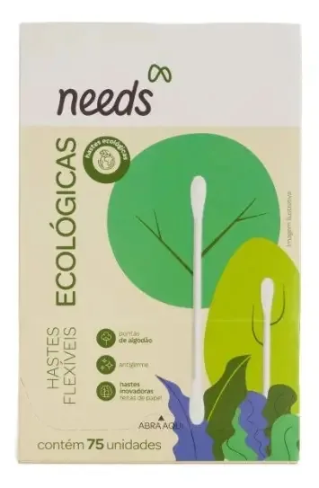 Cotonete Ecológico - Hastes Flexiveis De Papel 75un