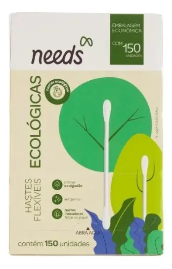 Cotonete Ecológico - Hastes Flexiveis De Papel 150 Un