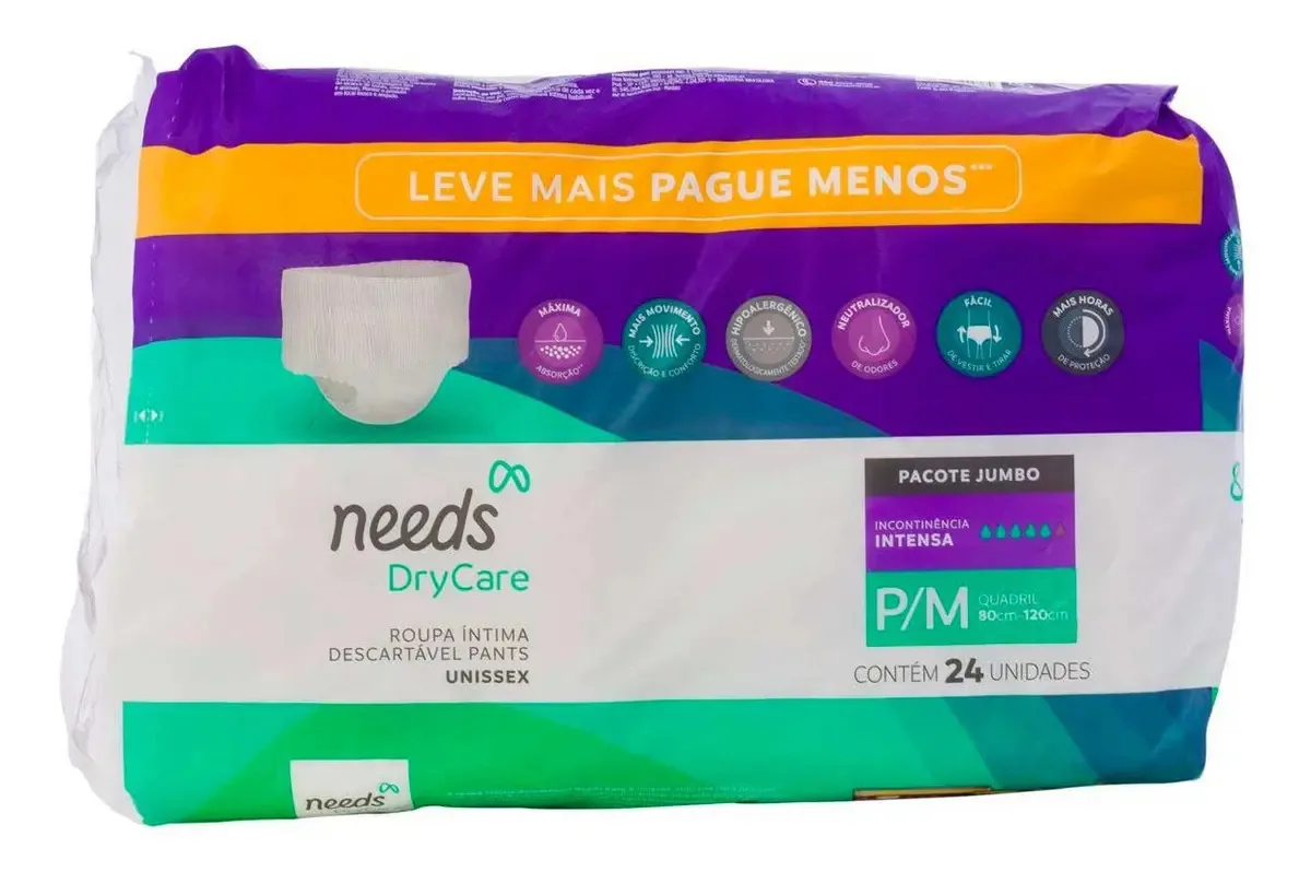 Fraldas para adultos descartáveis Needs Roupa Intima x 1 u
