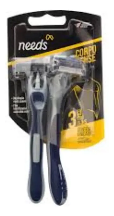 Barbeador Gillette Needs 3 Lâminas Flexíveis - 2 Unidades