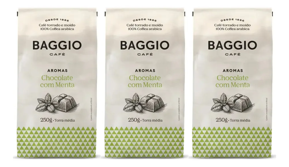 Café café torrado e moído Baggio Cafe Torrado em sachê 0.75 kg pacote x 3