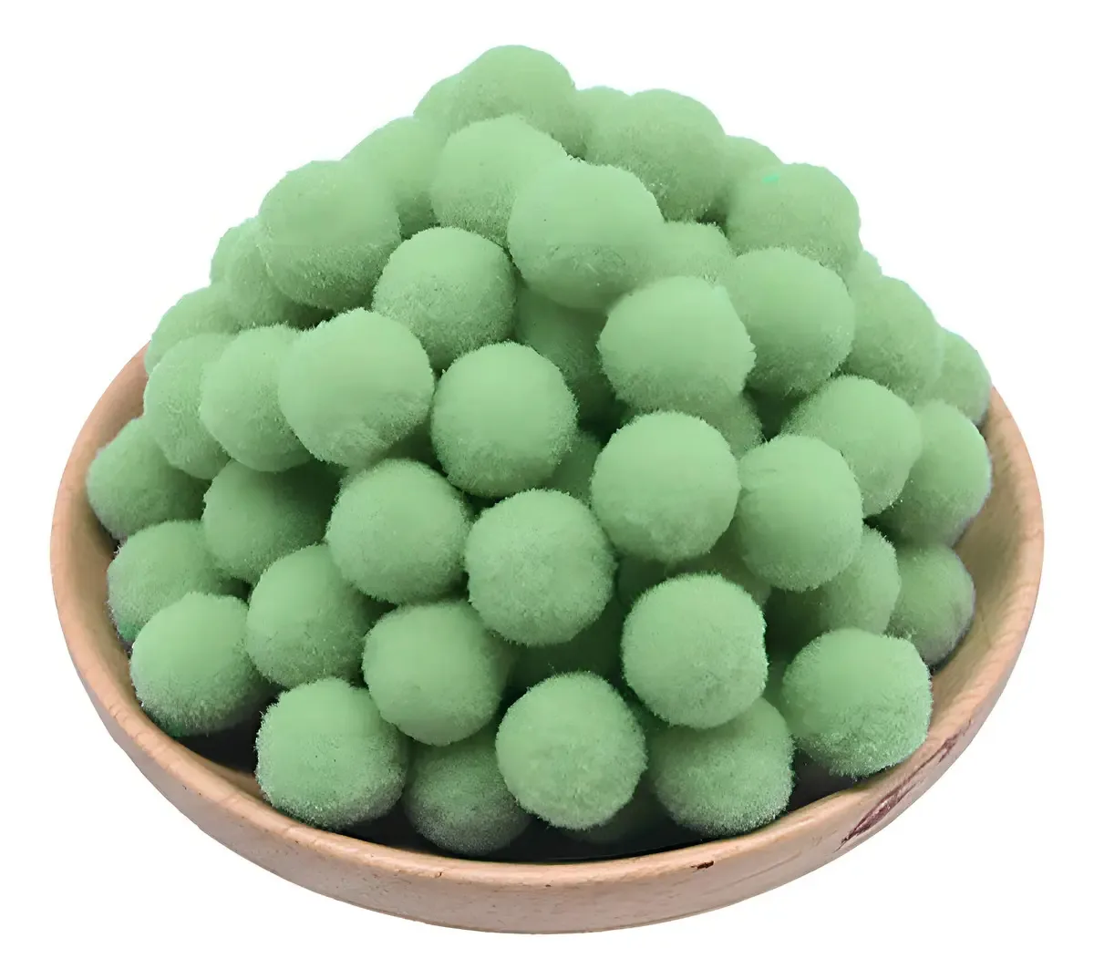 Pompom Bolinha de Tecido Verde Bebê – Kit com 100 Unidades Roma para Artesanato