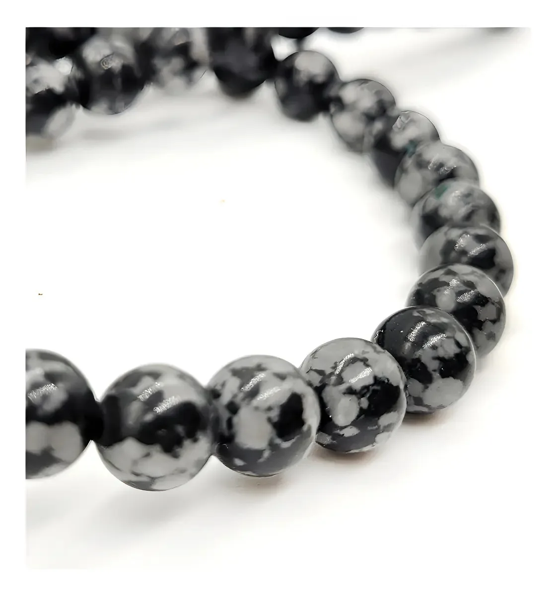 Quartzo Roma Snowflak Obsidian Jasper de 6mm com 58 Pedras
