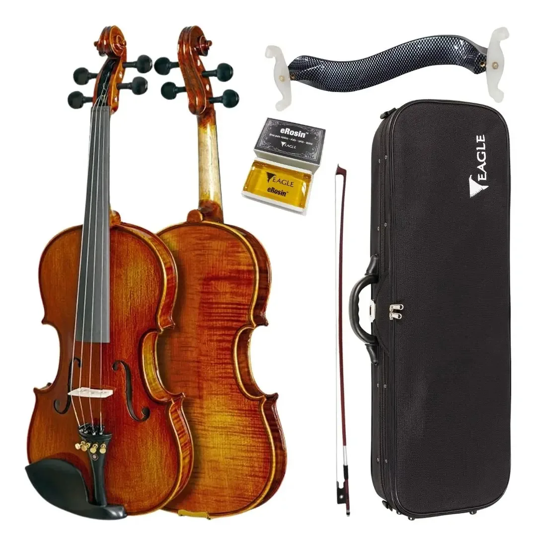 Violino Eagle Abeto Sólido Ajustado Luthier 4/4 Vk-544