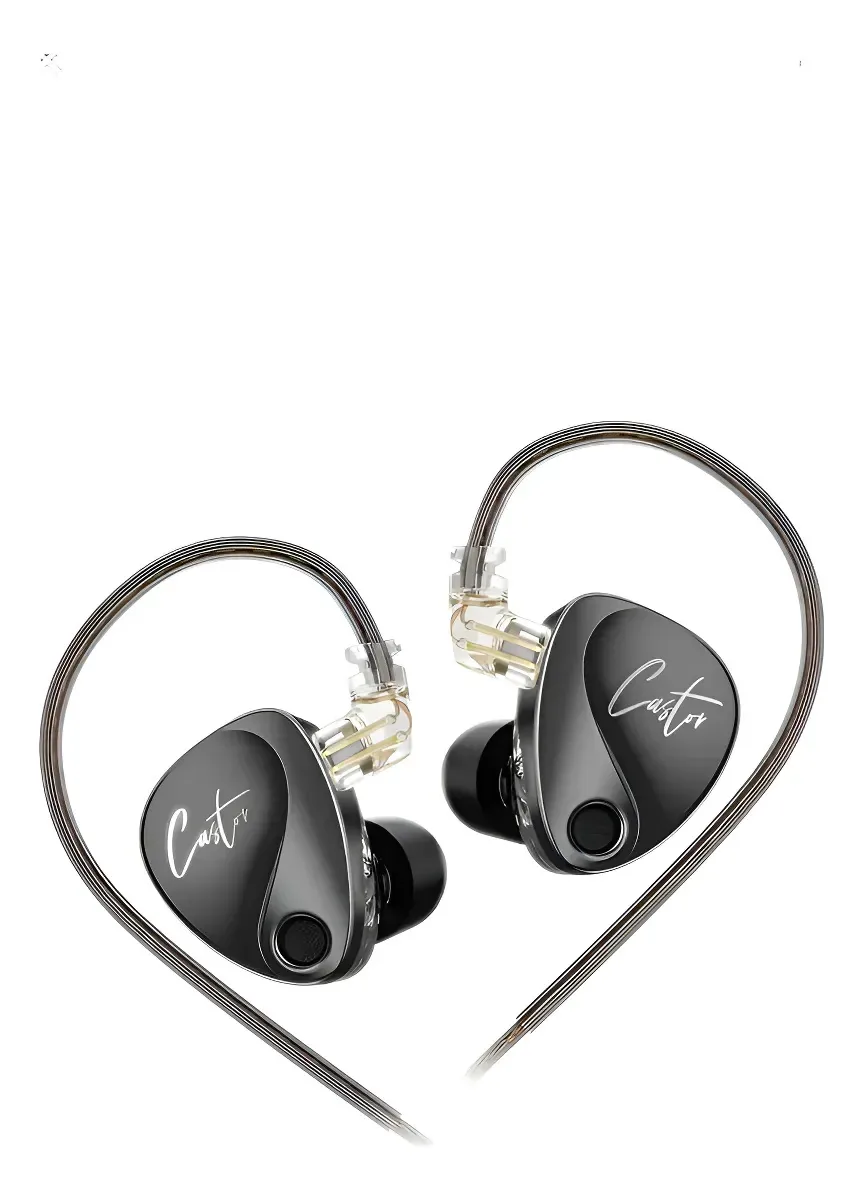 Fone De Alta Fidelidade Kz Castor Monitor De Palco 4 Drivers Cor Preto