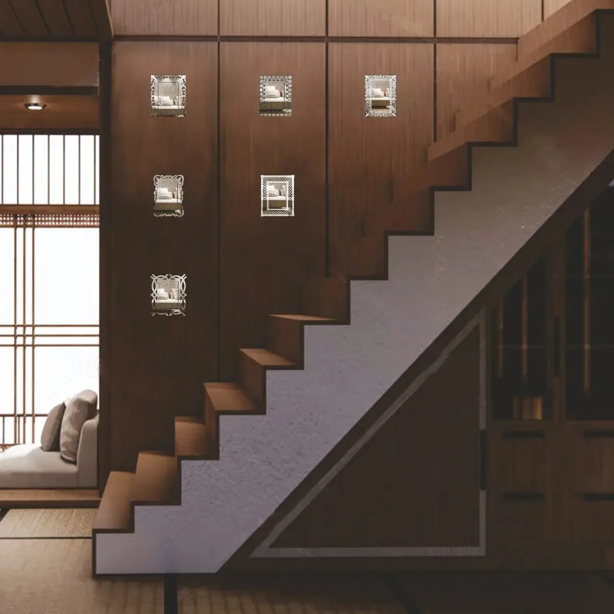 Kit Espelhos Decorativos Venezianos Ddek Aquila 6 Peças