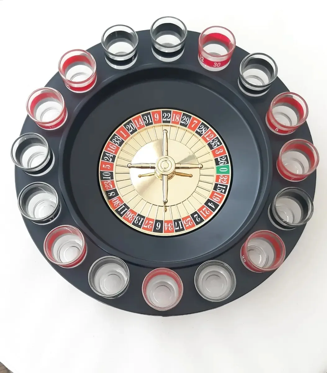 Jogo De Roleta Shot Drink Com 16 Copos para Festas e Adultos