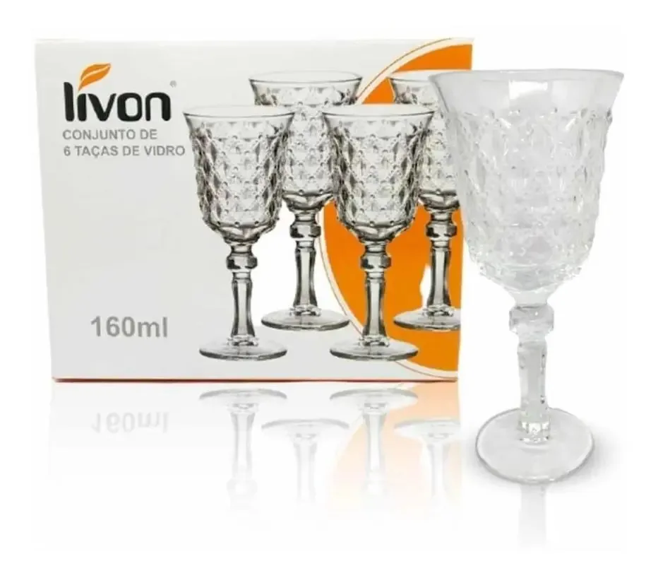 Jogo De Taças Vidro 160ml 6 Peças