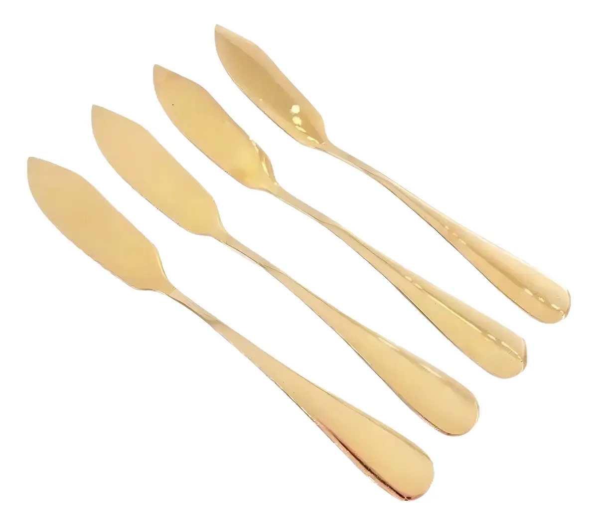 Espátula Patê Manteiga Inox Dourado Livon 4 Peças