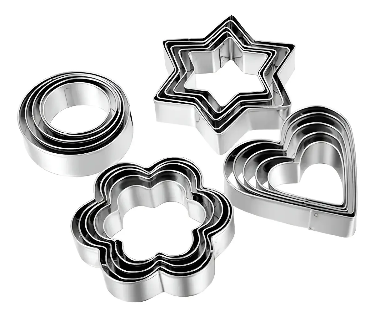 Kit Cortador Biscoito 12pcs Inox