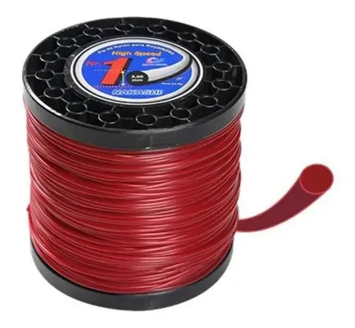 Bobina Fio Nylon Nakashi Roçadeira 3mm 120m Vermelho