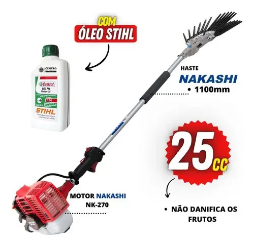 Equipamento Colher Café Gasolina Nakashi 1hp 25.4cc 2T