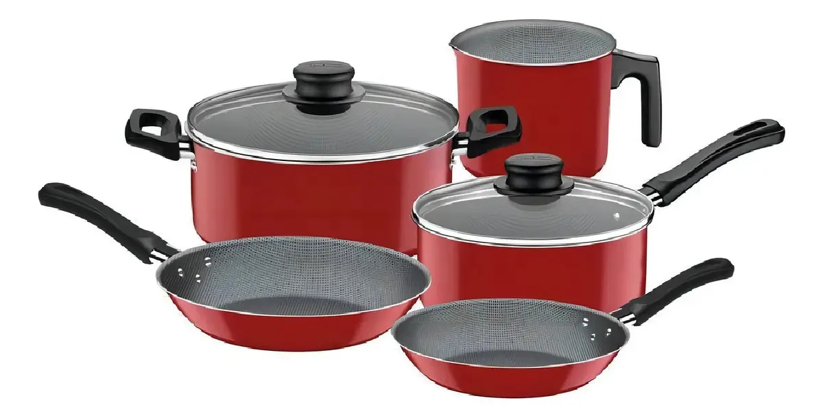 Jogo De Panelas 5pcs Caribe Verm