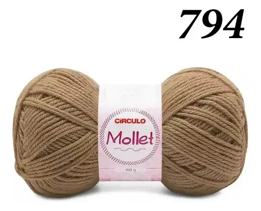 Lã Mollet Círculo 100g Crochê Tricô 100% Acrílico Cor Cortiça