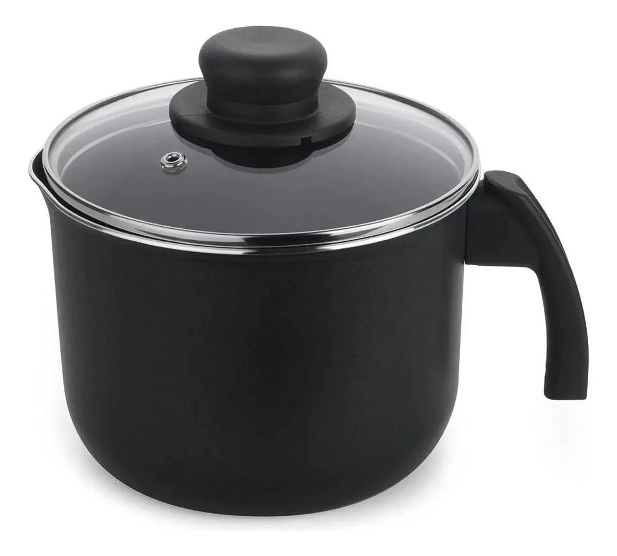 Leiteira Canecão Antiaderente 14cm Com Tampa 1,95l Preta