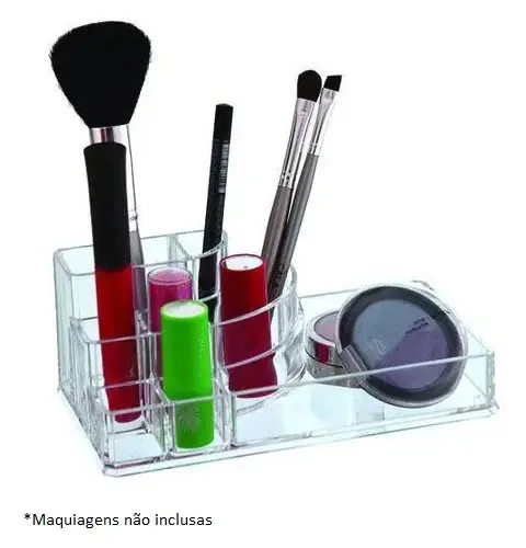 Organizador Porta Maquiagens Acrílico 17x9x6,5 Cm