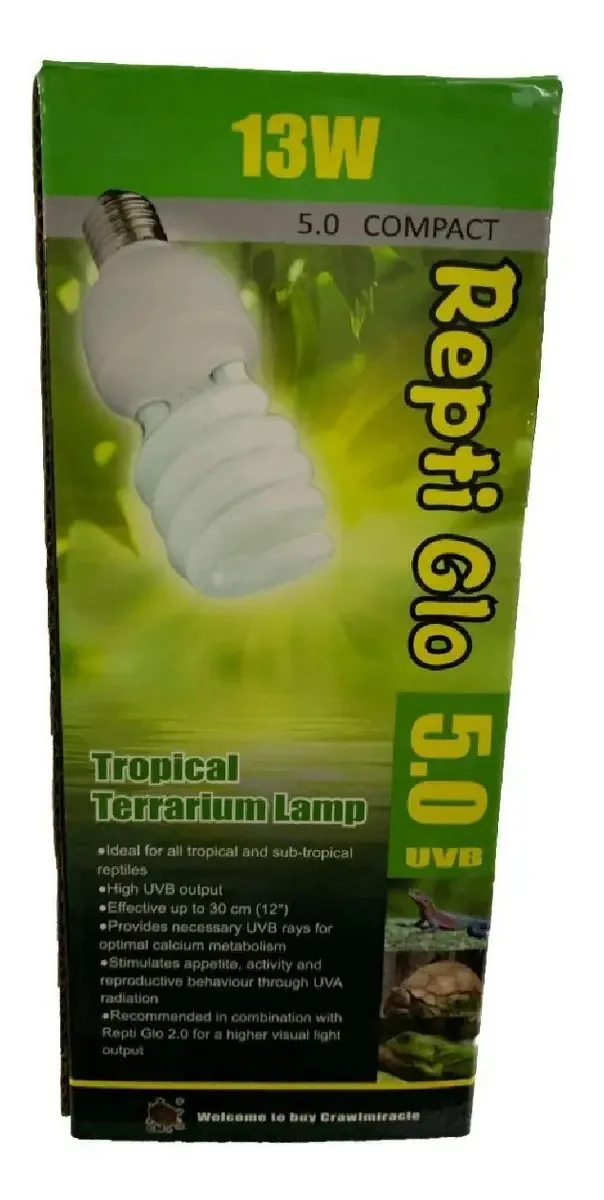 Lâmpada 5.0 Uvb 13w Para Jabutis Pogonas Répteis 220v Bocal