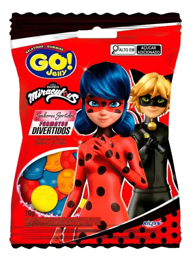 Bala Gelatina Go Jelly Miraculous Riclan 70g