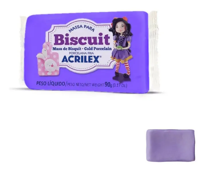 Massa Para Biscuit Acrilex 90g Cor 528-Lilas Cerâmica Fria