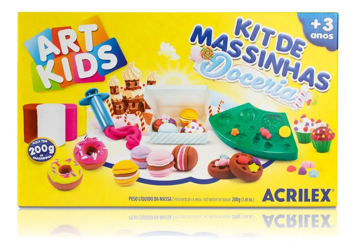 Kit De Massinhas Art Kids 200grs Ref.40055 Doceria Atacado Ind Unid Acrilex