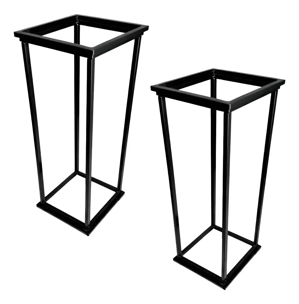 2 Coluna Suporte De Ferro Centro De Mesa Decorativo Festa Cor Preto