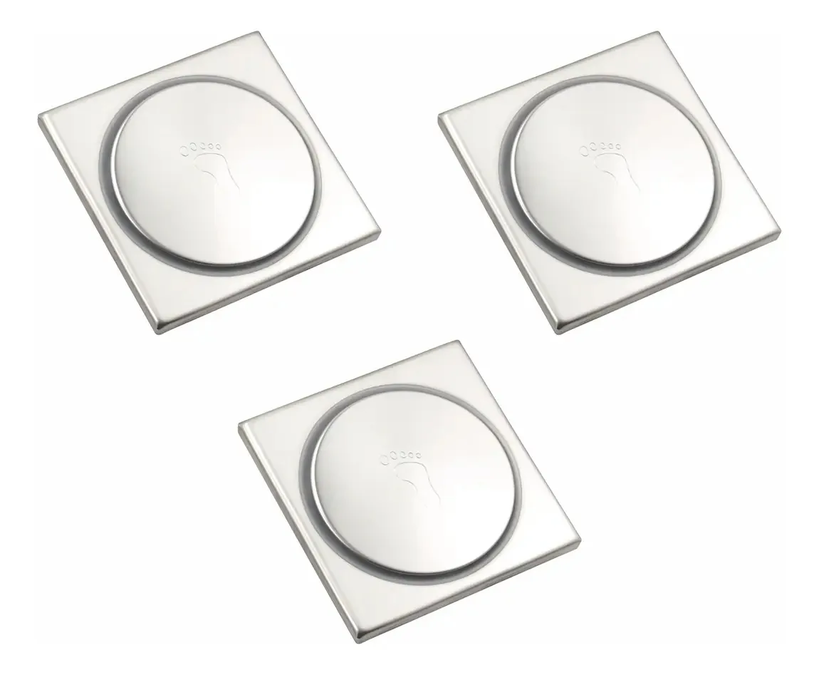 Kit 03 Ralo Click Inox 10x10 Anti Inseto E Anti Odor