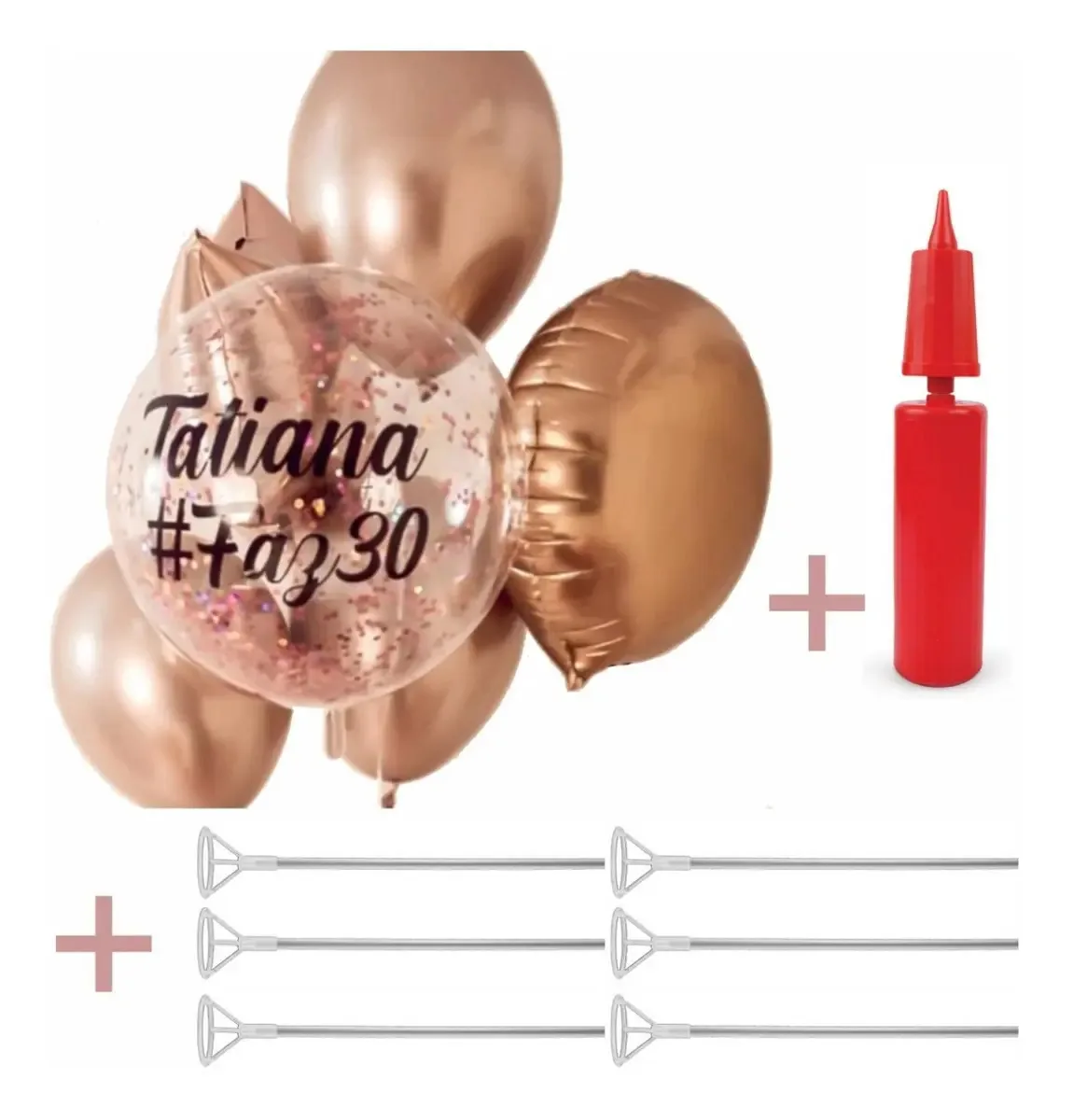 Balão Bexiga Personalizado Cristal Confete Bomba Suporte
