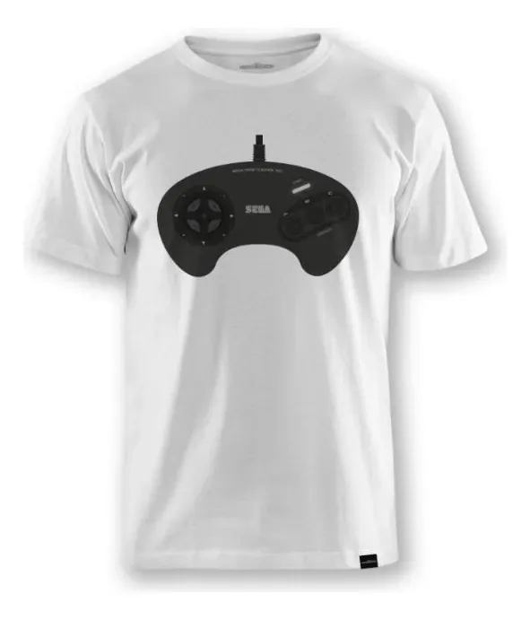 Camiseta Sega Mega Drive Joystick Branca - M