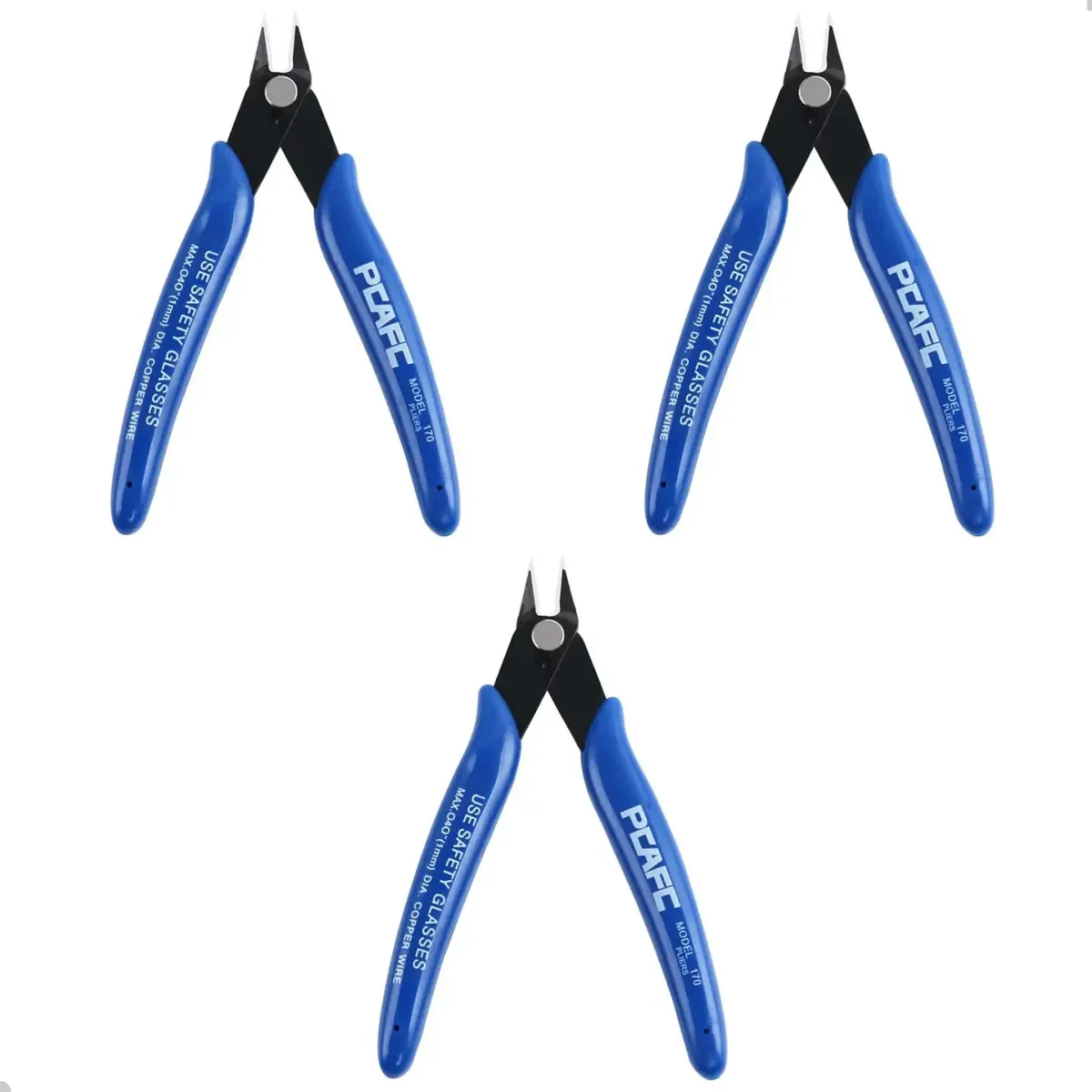 Kit 3 Alicate De Corte Rente E Corte Diagonal 5 Polegadas Cor Azul