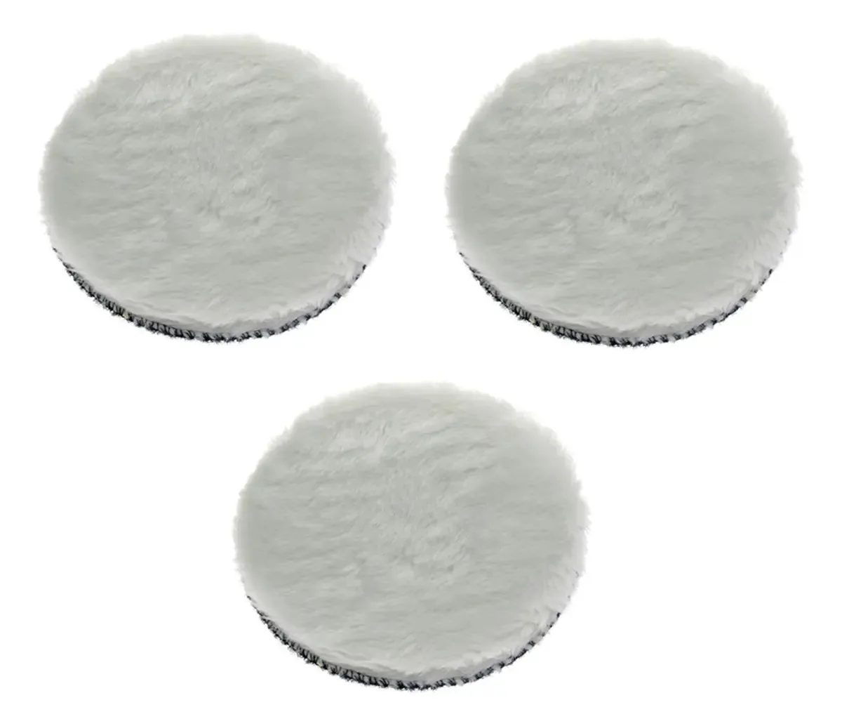 3x Boinas Polimento Lã Branca Tamanho 5 Polegadas