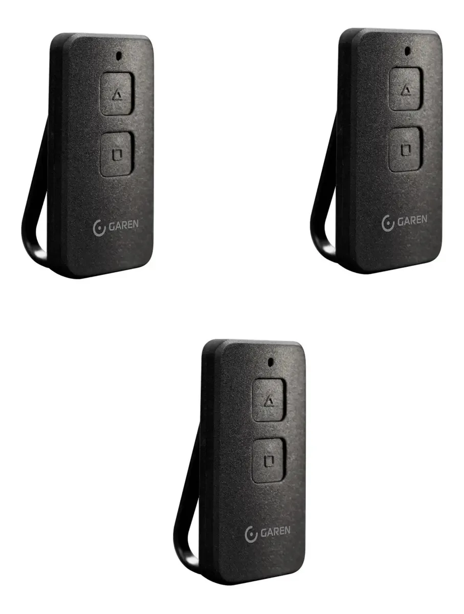 Kit 3 Controles Remotos Garen TX Max 433MHz 2 Botões 100 Metros