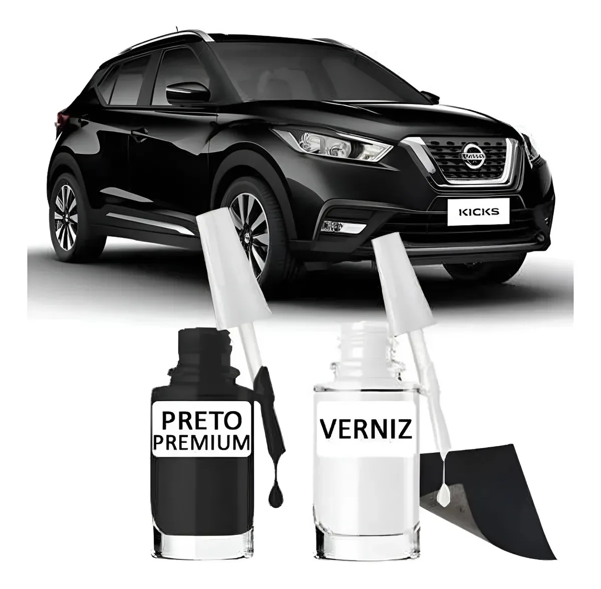 Tinta Tira Risco Automotivo Nissan Kicks Cor Preto Premium