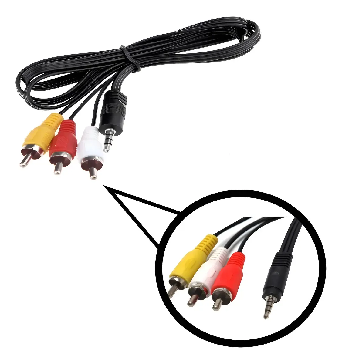 Kit 10 Cabo Auxiliar P2 + 3 Rca Tv Receptores Áudio Vídeo