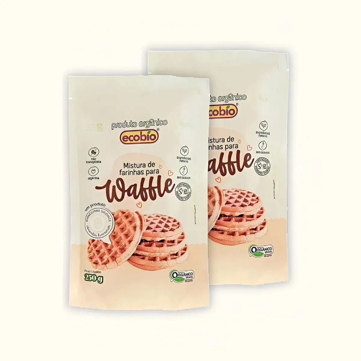 Kit 2x: Mistura Para Waffle Orgânico Ecobio 250g