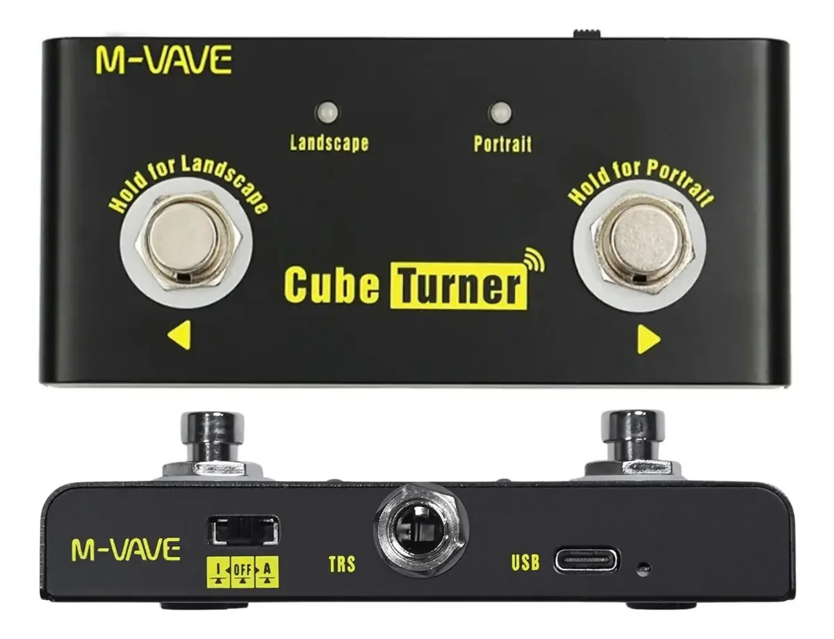 Pedal M-Vave Cube Turner Bluetooth para Passar Páginas de Partituras