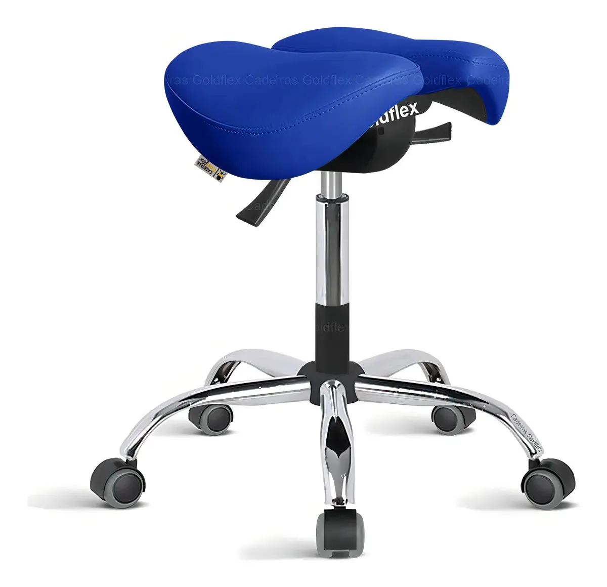 Mocho Azul Sela Bipartido Ergonômico Goldflex para Odontologia e Tatuagem