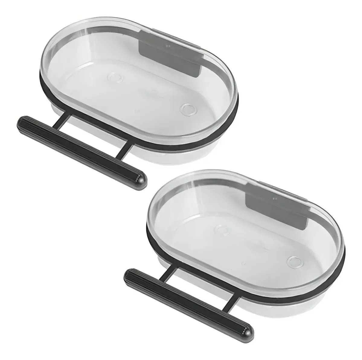 Banheira Passaros Cristal Oval C Poleiro Aves 2 Unidades