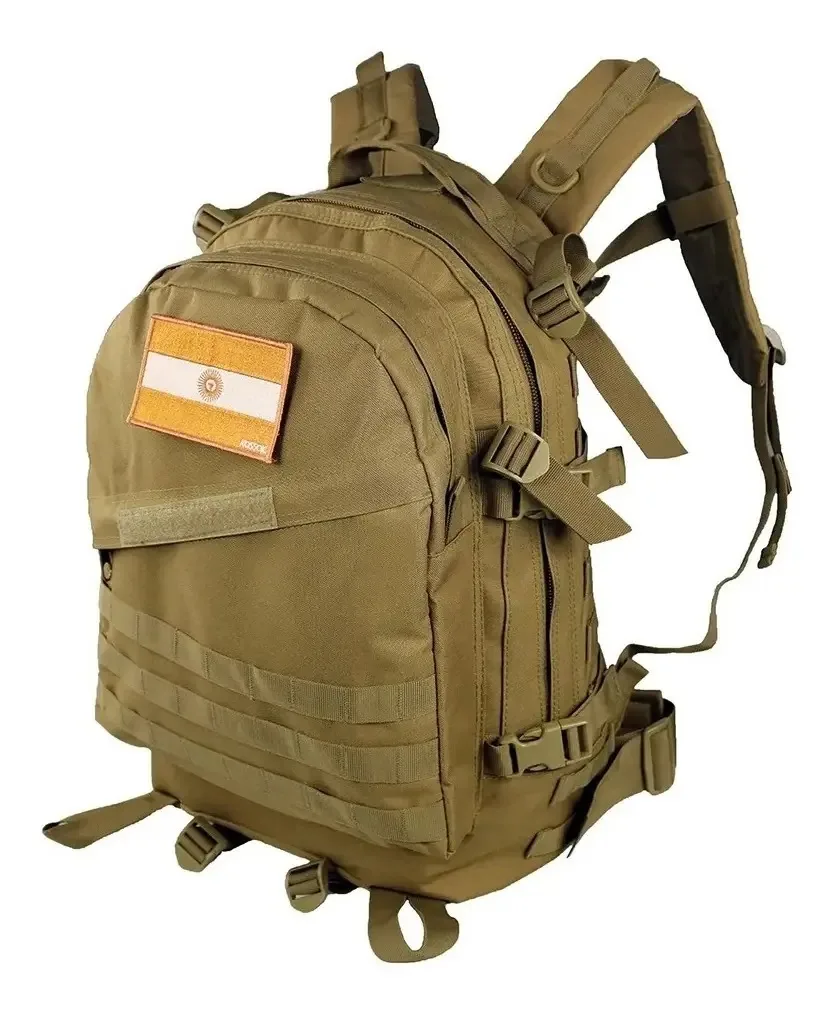 Mochila de viagem reforçada Kossok Tactica 40 L Assault marrom