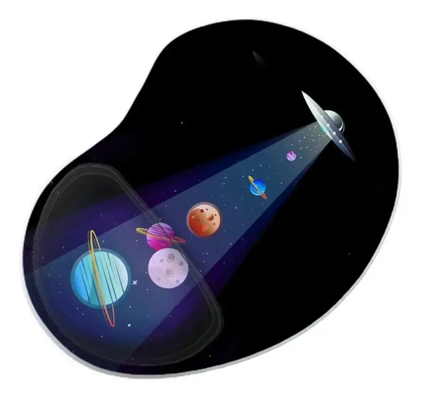 Mouse Pad Ergonomico Gota Abdução Nave Planetas