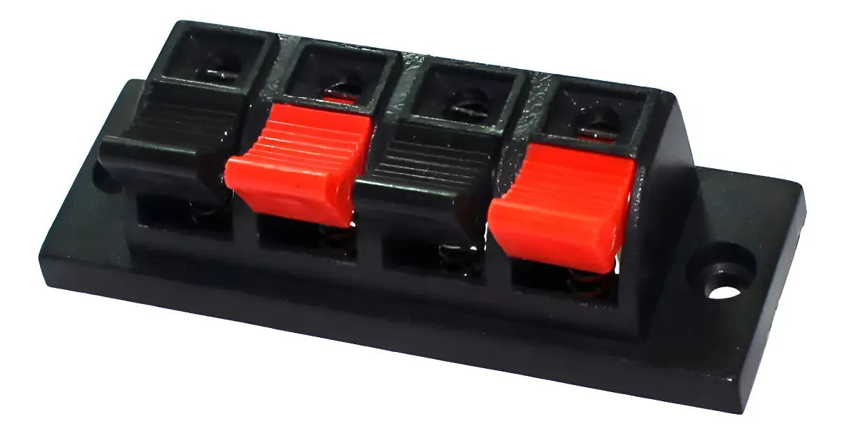 Kit 100 Conectores Borne Retangular de 2 Vias para Painéis e Áudio – Preto DLT