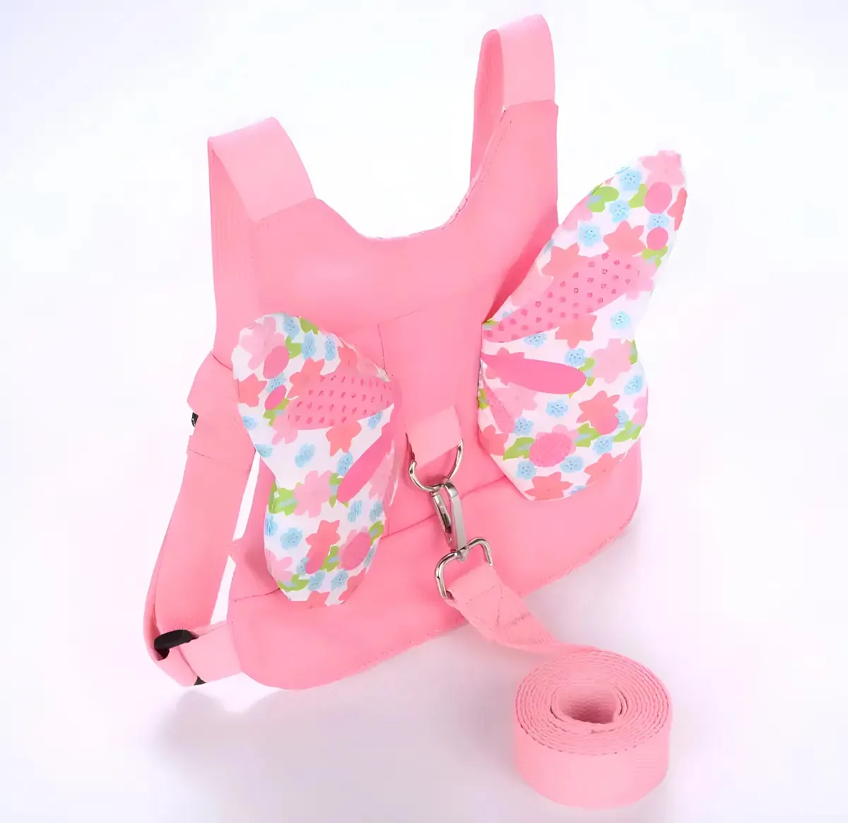Coleira Guia Infantil Criança Mochila Segurança Anti Perda Cor Rosa Liso