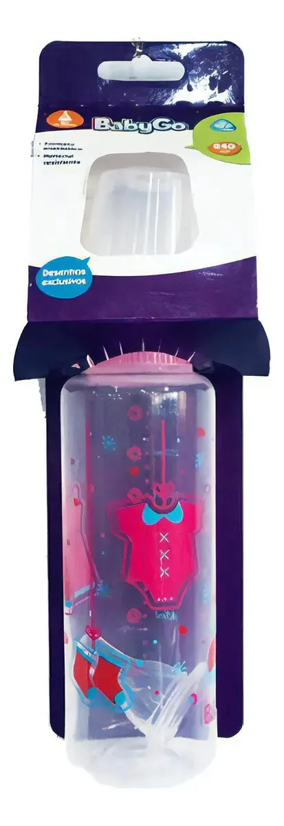 Mamadeira 240 ml Rosa Baby Go